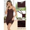 Lovasy Women’s Full Slips Cami Slip Mini Dress Adjustable Spaghetti Straps Basic Under Dresses Sleeveless Nightgown S-3XL(Coffee)