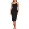 Lovasy Women’s Full Slip for Under Dresses Cami Slip Mini Dress Adjustable Straps Basic Long Full Slips Nightgown S-3XL(Black)