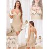 Lovasy Womens Lingerie Sexy V Neck Slip Dress Cami Nightgown Lace Babydoll Spaghetti Strap Sleepwear S-3XL(Camel)