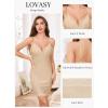 Lovasy Womens Lingerie Sexy V Neck Slip Dress Cami Nightgown Lace Babydoll Spaghetti Strap Sleepwear S-3XL(Camel)