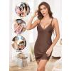 Lovasy Womens Lingerie Sexy V Neck Slip Dress Cami Nightgown Lace Babydoll Spaghetti Strap Sleepwear S-3XL(Coffee)