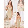 Lovasy Womens Lingerie Sexy V Neck Slip Dress Cami Nightgown Lace Babydoll Spaghetti Strap Sleepwear S-3XL(Nude)