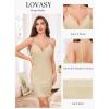 Lovasy Womens Lingerie Sexy V Neck Slip Dress Cami Nightgown Lace Babydoll Spaghetti Strap Sleepwear S-3XL(Nude)