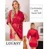 Lovasy Women’s Satin Robes Silky Short Robe Lightweight Sleepwear Bride Bridesmaids Bathrobes Dressing Gowns Loungewear S-XXL(Burgundy)