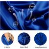 Lovasy Women’s Satin Robes Silky Short Robe Lightweight Sleepwear Bride Bridesmaids Bathrobes Dressing Gowns Loungewear S-XXL(Dark Blue)
