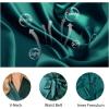 Lovasy Women’s Satin Robes Silky Short Robe Lightweight Sleepwear Bride Bridesmaids Bathrobes Dressing Gowns Loungewear S-XXL(Dark Green)