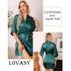 Lovasy Women’s Satin Robes Silky Short Robe Lightweight Sleepwear Bride Bridesmaids Bathrobes Dressing Gowns Loungewear S-XXL(Dark Green)