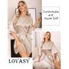 Lovasy Women’s Satin Robes Silky Short Robe Lightweight Sleepwear Bride Bridesmaids Bathrobes Dressing Gowns Loungewear S-XXL(Deep Champagne)