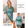 Lovasy Women’s Satin Robes Silky Short Robe Lightweight Sleepwear Bride Bridesmaids Bathrobes Dressing Gowns Loungewear S-XXL(Gray Green)