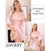 Lovasy Women’s Satin Robes Silky Short Robe Lightweight Sleepwear Bride Bridesmaids Bathrobes Dressing Gowns Loungewear S-XXL(Pink)