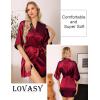 Lovasy Women’s Satin Robes Silky Short Robe Lightweight Sleepwear Bride Bridesmaids Bathrobes Dressing Gowns Loungewear S-XXL(Purplish Red)