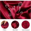 Lovasy Women’s Satin Robes Silky Short Robe Lightweight Sleepwear Bride Bridesmaids Bathrobes Dressing Gowns Loungewear S-XXL(Purplish Red)