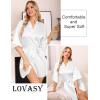 Lovasy Women’s Satin Robes Silky Short Robe Lightweight Sleepwear Bride Bridesmaids Bathrobes Dressing Gowns Loungewear S-XXL(White)
