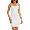 Lovasy Womens Full Slip Adjustable Straps Under Dress Lace Sexy Slips Dress Soft Cami Nightgown Lingerie S-3XL(White)
