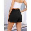 Lovasy Women Summer Casual Shorts with Pockets Elastic High Waisted Flowy Shorts Lounge Side Slit Lightweight Bottom S-3XL(Black)
