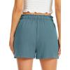 Lovasy Women Summer Casual Shorts with Pockets Elastic High Waisted Flowy Shorts Lounge Side Slit Lightweight Bottom S-3XL(Lake Blue)
