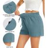Lovasy Women Summer Casual Shorts with Pockets Elastic High Waisted Flowy Shorts Lounge Side Slit Lightweight Bottom S-3XL(Lake Blue)