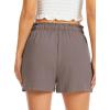 Lovasy Women Summer Casual Shorts with Pockets Elastic High Waisted Flowy Shorts Lounge Side Slit Lightweight Bottom S-3XL(Light Khaki)