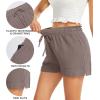 Lovasy Women Summer Casual Shorts with Pockets Elastic High Waisted Flowy Shorts Lounge Side Slit Lightweight Bottom S-3XL(Light Khaki)