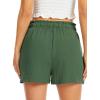 Lovasy Women Summer Casual Shorts with Pockets Elastic High Waisted Flowy Shorts Lounge Side Slit Lightweight Bottom S-3XL(Olive Green)