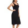 Lovasy Long Slip Dress for Women Lace Wide Straps Full Slips Tank Top Modal Soft Under Dresses Nightgown S-3XL(Black)