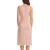 Lovasy Long Slip Dress for Women Lace Wide Straps Full Slips Tank Top Modal Soft Under Dresses Nightgown S-3XL(Camel)