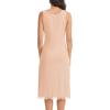 Lovasy Long Slip Dress for Women Lace Wide Straps Full Slips Tank Top Modal Soft Under Dresses Nightgown S-3XL(Nude)