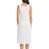 Lovasy Long Slip Dress for Women Lace Wide Straps Full Slips Tank Top Modal Soft Under Dresses Nightgown S-3XL(White)
