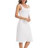 Lovasy Long Slip Dress for Women Lace Wide Straps Full Slips Tank Top Modal Soft Under Dresses Nightgown S-3XL(White)