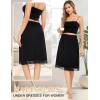 Lovasy Women’s Satin Half Slip Knee Length Underskirt with Lace Trim Anti-Static Smooth Under Dress Slips S-3XL(Black)