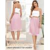 Lovasy Women’s Satin Half Slip Knee Length Underskirt with Lace Trim Anti-Static Smooth Under Dress Slips S-3XL(Pink)