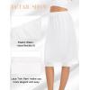 Lovasy Women’s Satin Half Slip Knee Length Underskirt with Lace Trim Anti-Static Smooth Under Dress Slips S-3XL(White)