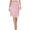 Lovasy Women’s Satin Half Slip Knee Length Underskirt with Lace Trim Anti-Static Smooth Under Dress Slips S-3XL(Pink)