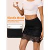Lovasy Women’s Half Slips Floral Lace Slip Skirt Anti-static Underskirt Modal Short Under Dress S-XXL(Black)