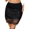 Lovasy Women’s Half Slips Floral Lace Slip Skirt Anti-static Underskirt Modal Short Under Dress S-XXL(Black)