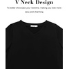 Lovasy Womens Pajama Tops Short Sleeve V-Neck Sleep Shirt Soft Casual T-Shirt Sleepwear Blouse S-3XL(Black)