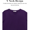 Lovasy Womens Pajama Tops Short Sleeve V-Neck Sleep Shirt Soft Casual T-Shirt Sleepwear Blouse S-3XL(Eggplant)