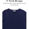 Lovasy Womens Pajama Tops Short Sleeve V-Neck Sleep Shirt Soft Casual T-Shirt Sleepwear Blouse S-3XL(Navy Blue)