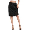 Lovasy Half Slips for Women Under Dresses Satin Slip Skirt Lace Long Anti Static Underskirt S-3XL(Black)