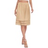 Lovasy Half Slips for Women Under Dresses Satin Slip Skirt Lace Long Anti Static Underskirt S-3XL(Deep Champagne)