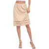 Lovasy Half Slips for Women Under Dresses Satin Slip Skirt Lace Long Anti Static Underskirt S-3XL(Nude)