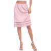 Lovasy Half Slips for Women Under Dresses Satin Slip Skirt Lace Long Anti Static Underskirt S-3XL(Rose Pink)