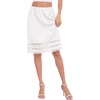 Lovasy Half Slips for Women Under Dresses Satin Slip Skirt Lace Long Anti Static Underskirt S-3XL(White)