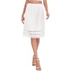 Lovasy Half Slips for Women Under Dresses Satin Slip Skirt Lace Long Anti Static Underskirt S-3XL(White)