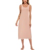 Lovasy Full Slip for Women Under Dress Wide Straps Long Slips Dresses Lace Sleeveless Tank Nightgown Sleepwear S-3XL(Camel)