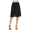 Lovasy Half Slips for Women Under Dresses Satin Slip Skirt Lace Long Anti Static Underskirt S-3XL(Black)