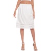 Lovasy Half Slips for Women Under Dresses Satin Slip Skirt Lace Long Anti Static Underskirt S-3XL(White)