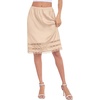 Lovasy Half Slips for Women Under Dresses Satin Slip Skirt Lace Long Anti Static Underskirt Nude,3X-Large
