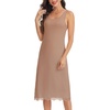 Lovasy Womens Full Slips Long Tank Tops Slip Dress with Lace Trim S-3XL | Basic Wide Straps Slip for Women Under Dresses,Sleeveless Nightgown,Modal Fabric,Soft,Anti-static,Lightweight,Breathable(Coffee)