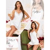 Lovasy 2 Pack Silk Nightgown for Women Lingerie S-XXL | Satin Nightgown,Sexy Lace V Neck Lingerie Dress,Adjustable Straps Slips,Cami Sleepwear,Mini Dresses(Black & White)